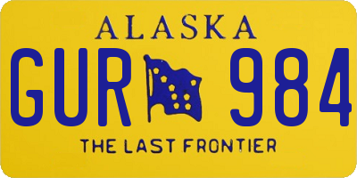 AK license plate GUR984