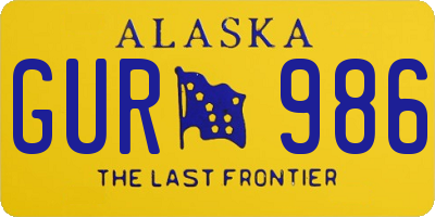 AK license plate GUR986
