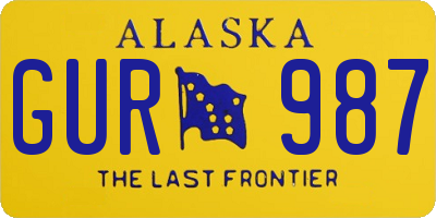 AK license plate GUR987