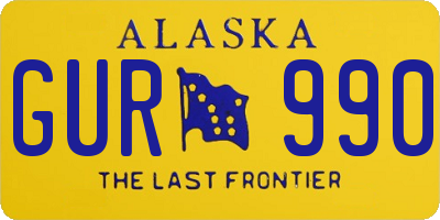 AK license plate GUR990