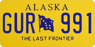 AK license plate GUR991