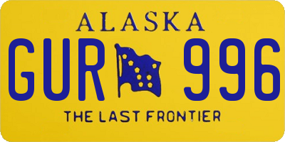 AK license plate GUR996