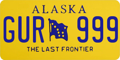 AK license plate GUR999