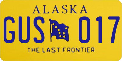 AK license plate GUS017