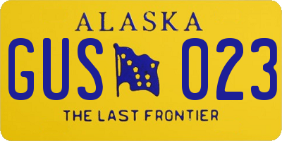 AK license plate GUS023