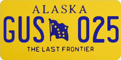 AK license plate GUS025