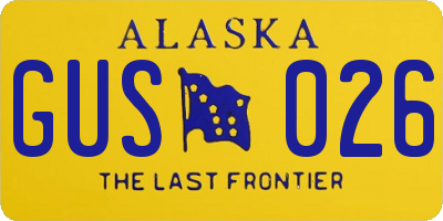 AK license plate GUS026