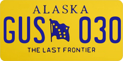 AK license plate GUS030