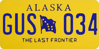AK license plate GUS034