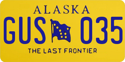 AK license plate GUS035