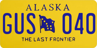 AK license plate GUS040