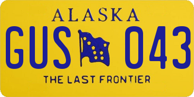 AK license plate GUS043