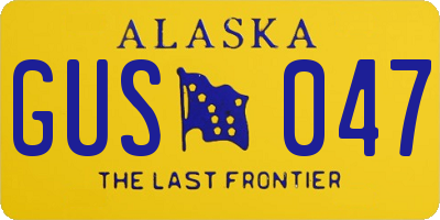 AK license plate GUS047