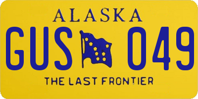 AK license plate GUS049