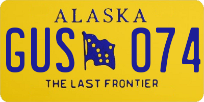 AK license plate GUS074