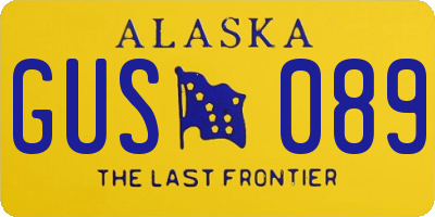 AK license plate GUS089