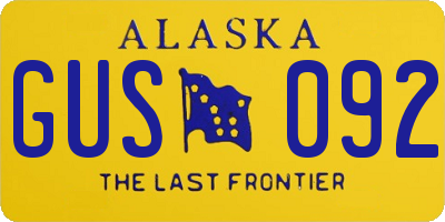AK license plate GUS092