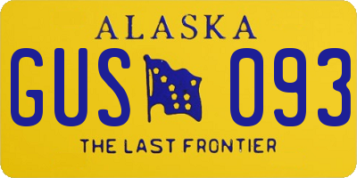 AK license plate GUS093