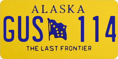 AK license plate GUS114