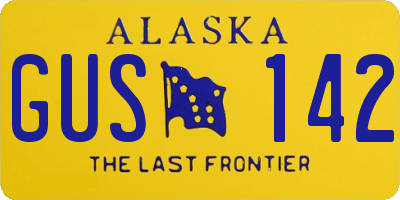 AK license plate GUS142