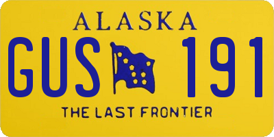 AK license plate GUS191