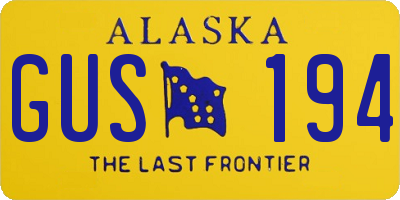 AK license plate GUS194