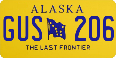 AK license plate GUS206