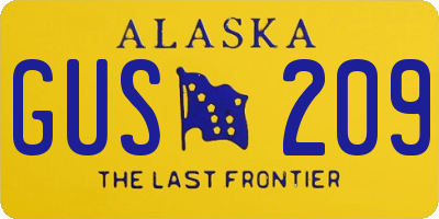 AK license plate GUS209