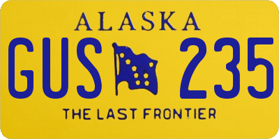 AK license plate GUS235