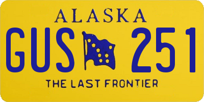 AK license plate GUS251