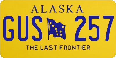 AK license plate GUS257