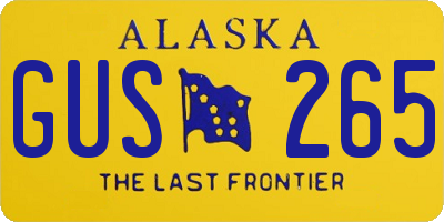 AK license plate GUS265