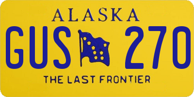 AK license plate GUS270
