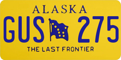 AK license plate GUS275