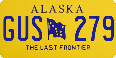 AK license plate GUS279