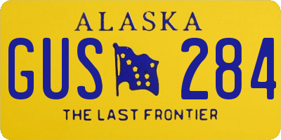 AK license plate GUS284