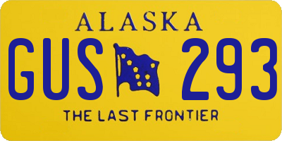 AK license plate GUS293