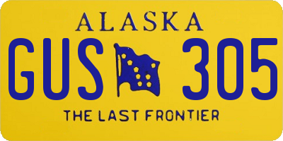 AK license plate GUS305
