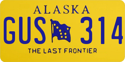 AK license plate GUS314