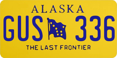 AK license plate GUS336