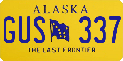 AK license plate GUS337