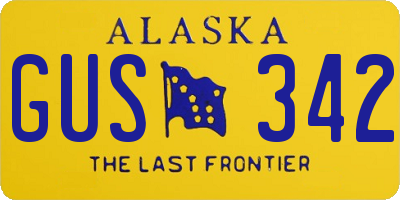 AK license plate GUS342