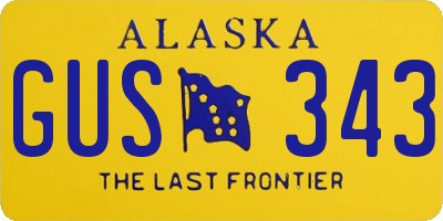 AK license plate GUS343