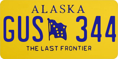 AK license plate GUS344