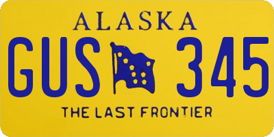AK license plate GUS345