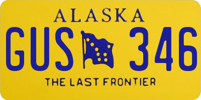 AK license plate GUS346