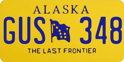 AK license plate GUS348