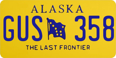 AK license plate GUS358