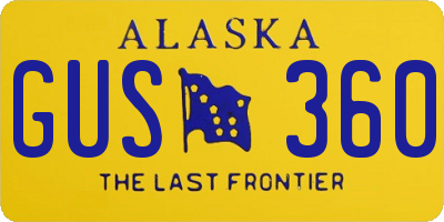 AK license plate GUS360