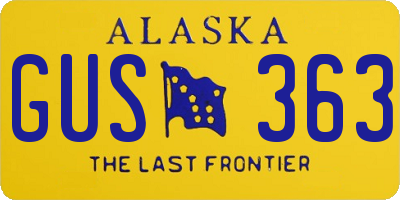 AK license plate GUS363